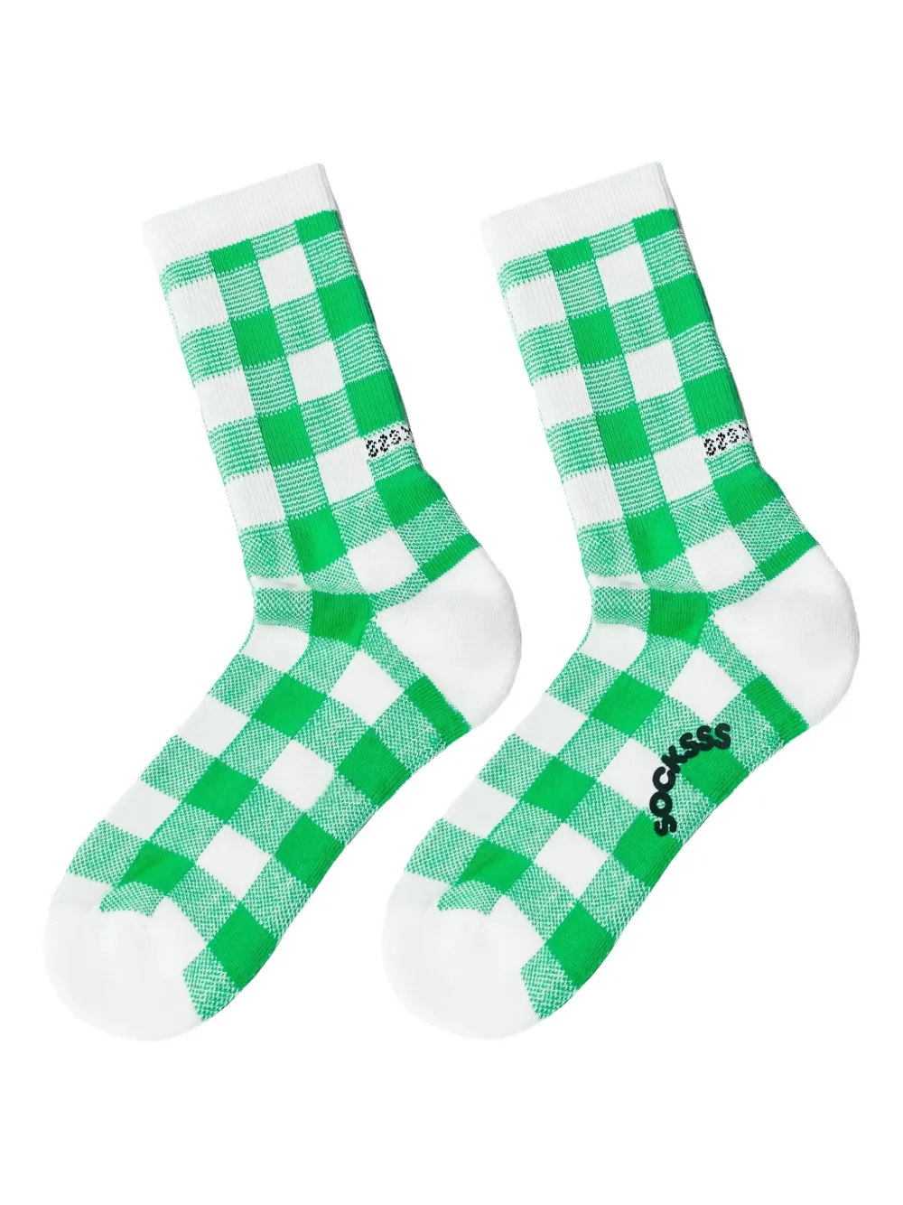 SOCKSSS Pebble Beach gingham-check socks | Green | Image 1
