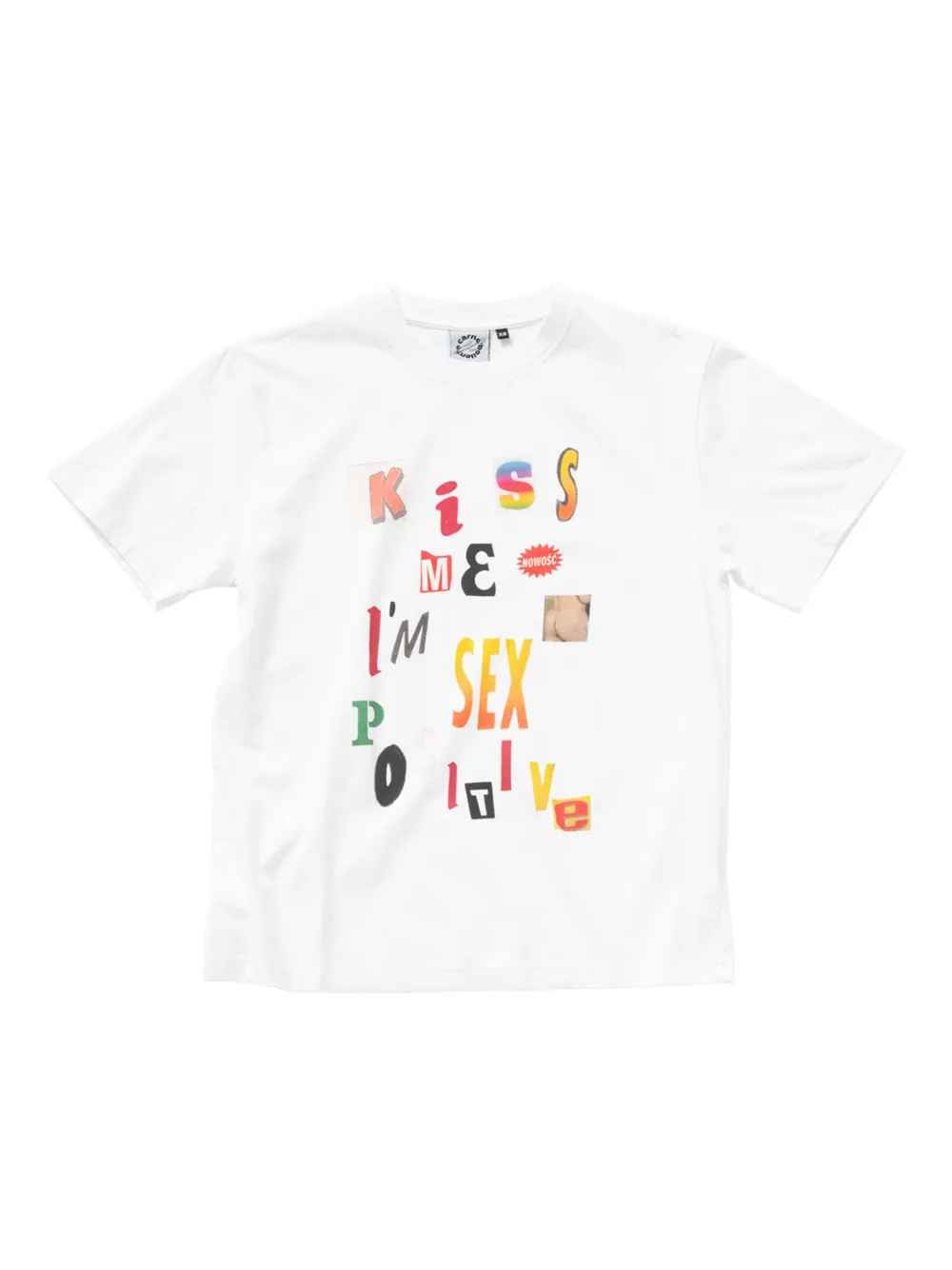 collage-print T-shirt