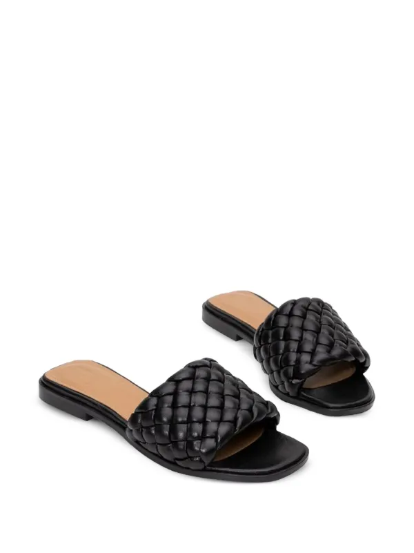 Flattered Minou woven-leather Flat Sandals | Black | FARFETCH