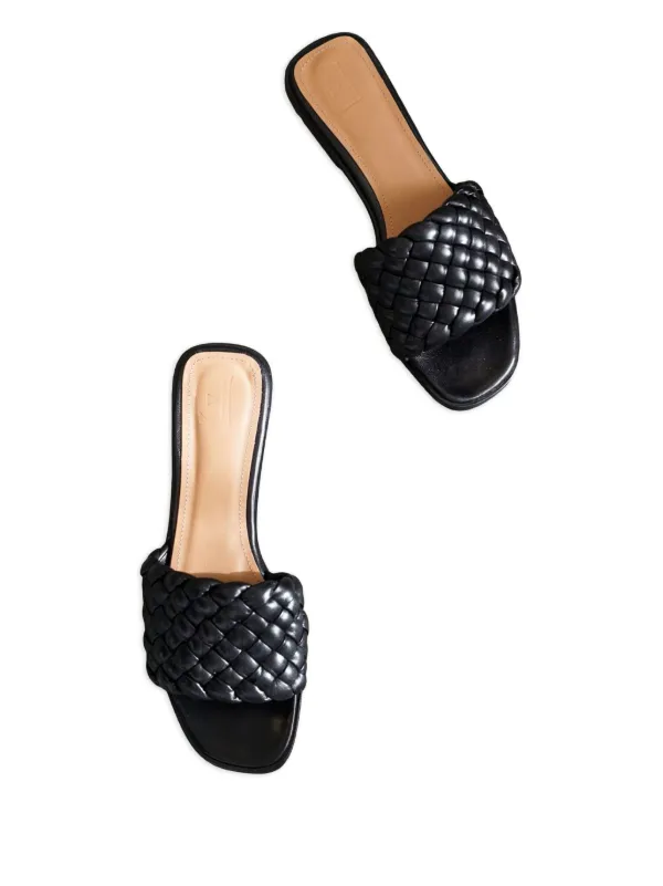 Flattered Minou woven-leather Flat Sandals Black FARFETCH PH
