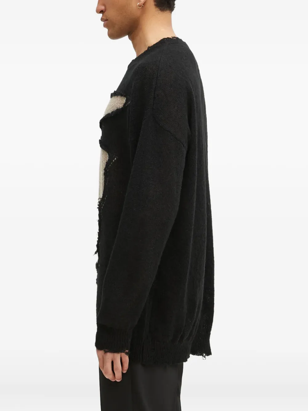 MM6 Maison Margiela Gerafelde trui Zwart