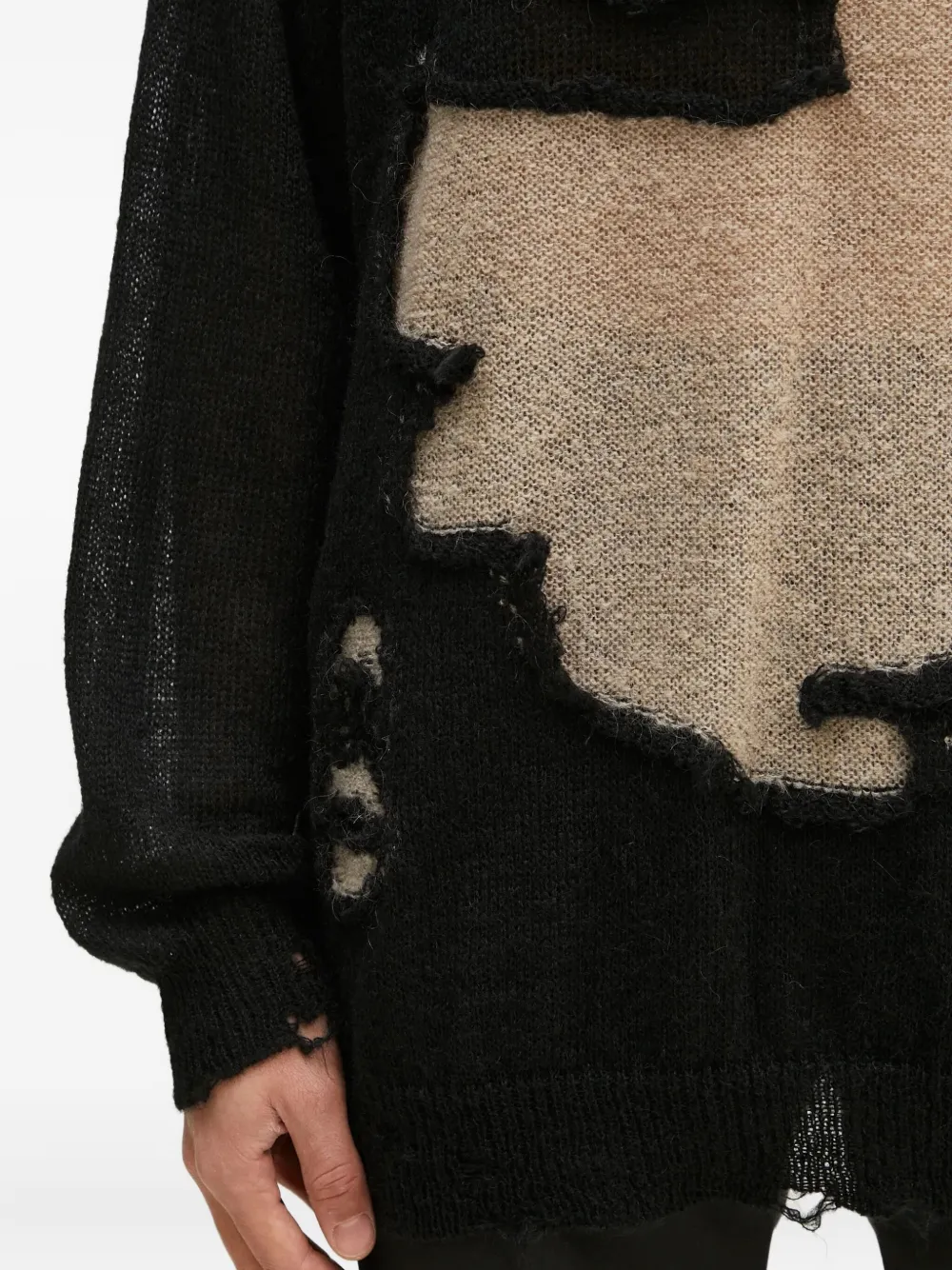 MM6 Maison Margiela Gerafelde trui Zwart