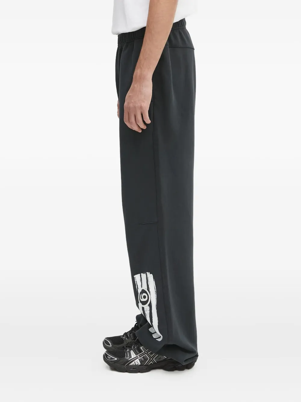 MM6 Maison Margiela Broek met logoprint Zwart