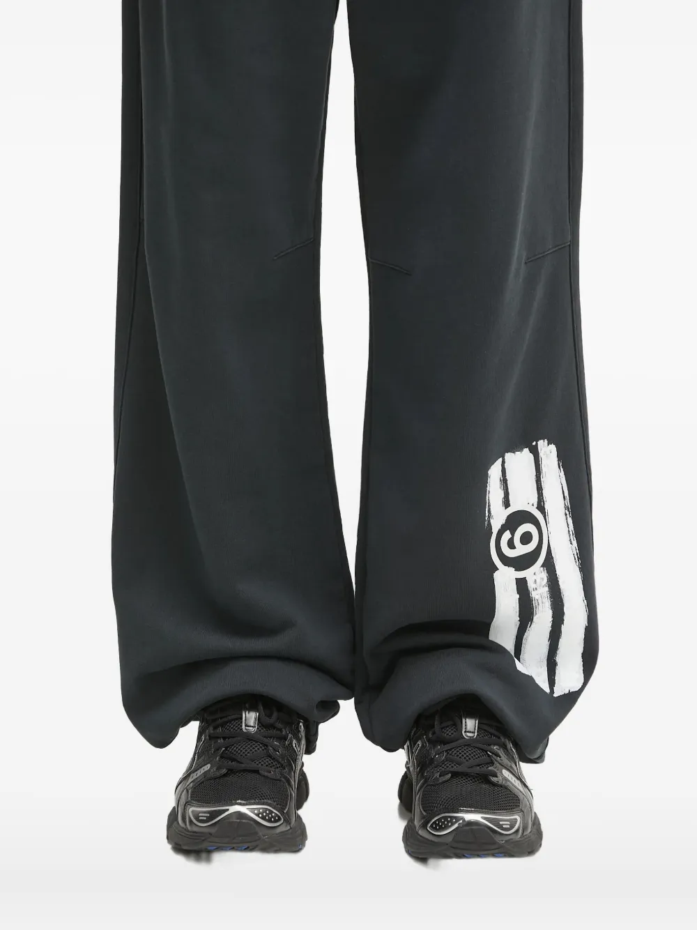 MM6 Maison Margiela Broek met logoprint Zwart