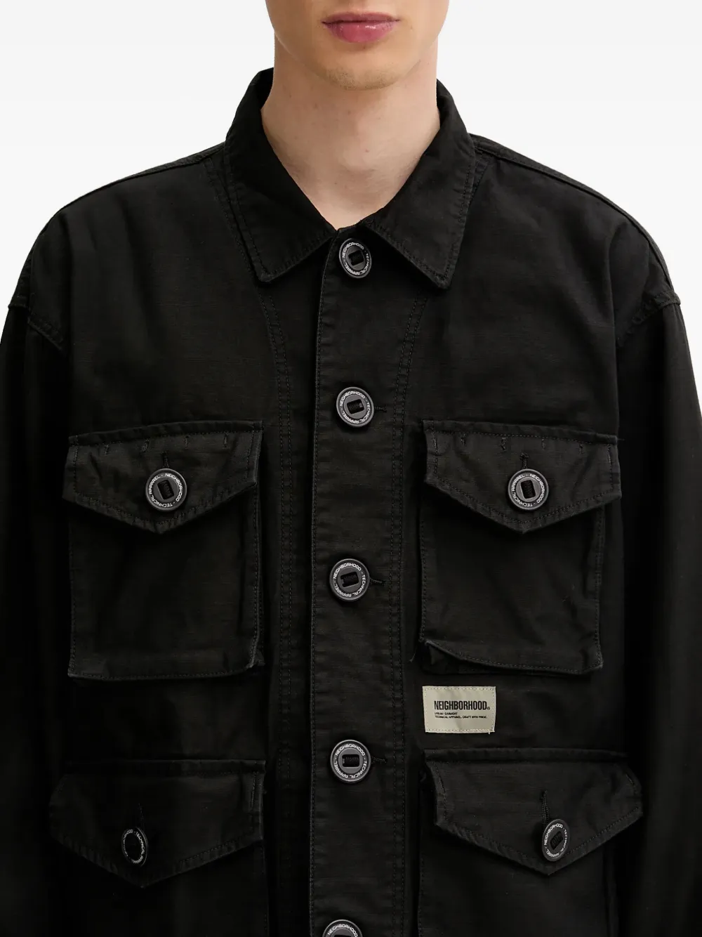 Neighborhood Shirtjack met meerdere zakken Zwart