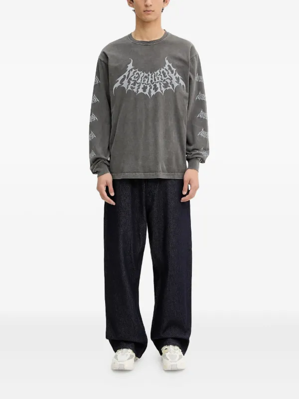 Neighborhood rat-graphic long-sleeve T-shirt | Grey