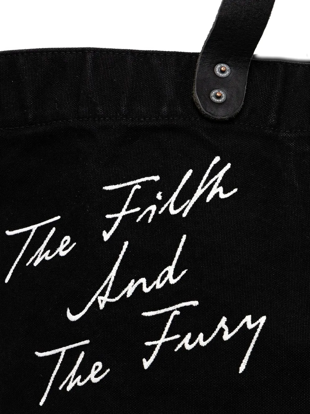 Neighborhood Washed Canvas Leather-handle Tote Bag In Black