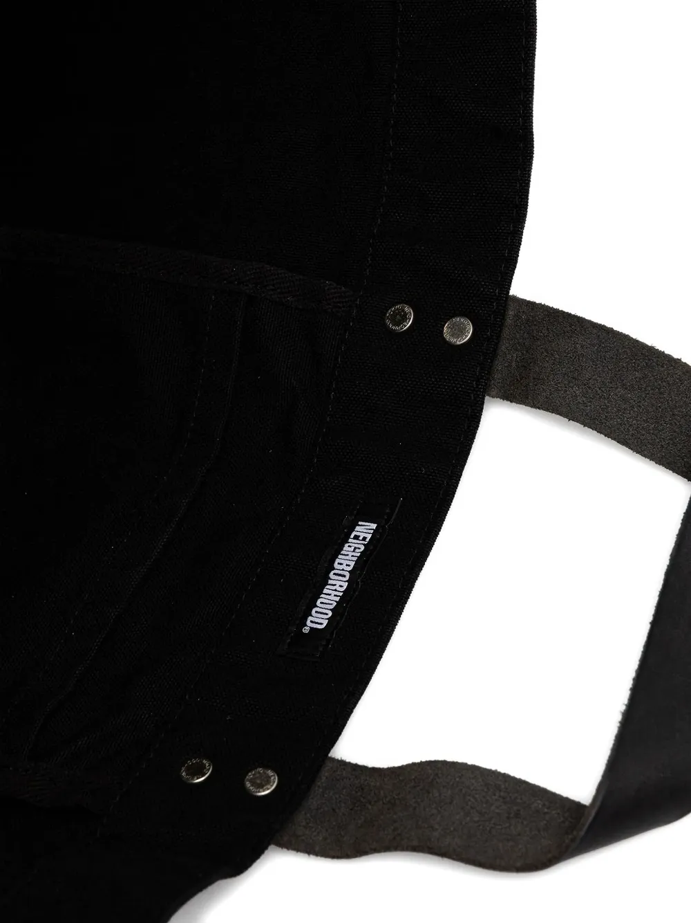 Neighborhood Washed Canvas Leather-handle Tote Bag In Black