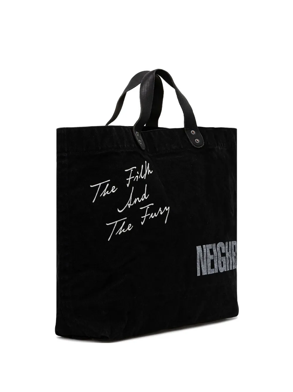 Neighborhood Washed Canvas leather-handle tote bag | Black | Image 1