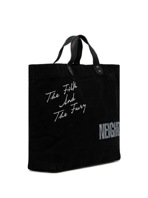 Neighborhood Washed Canvas leather-handle tote bag