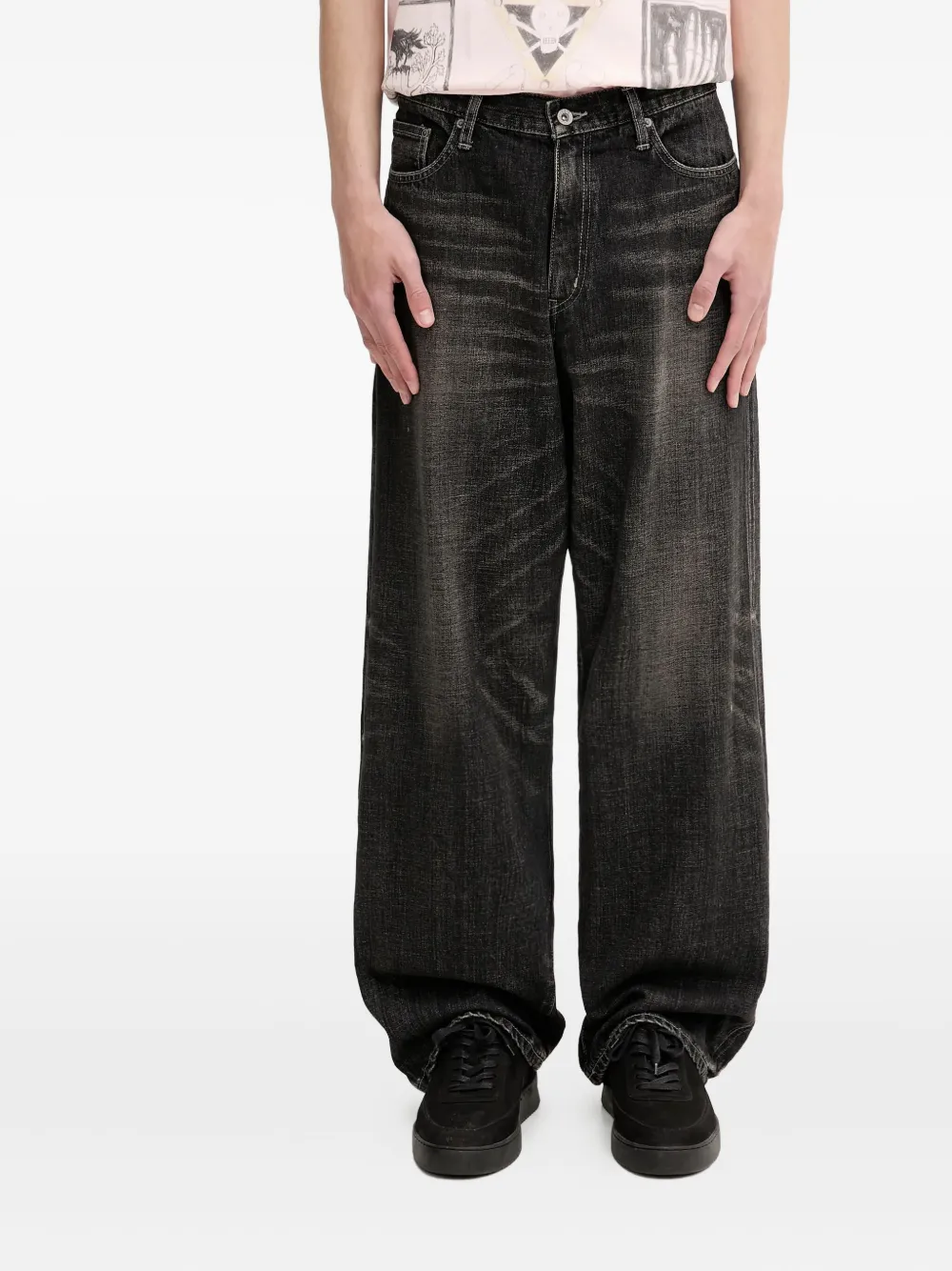 Neighborhood Jeans met vervaagd effect Zwart
