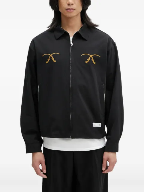Neighborhood Souvenir embroidered-detail zip-up shirt jacket