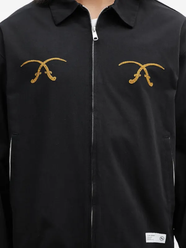 新品 M 未使用 NEIGHBORHOOD SOUVENIR JACKET 黒 Neighborhood Souvenir embroidered-detail zip-up Shirt Jacket