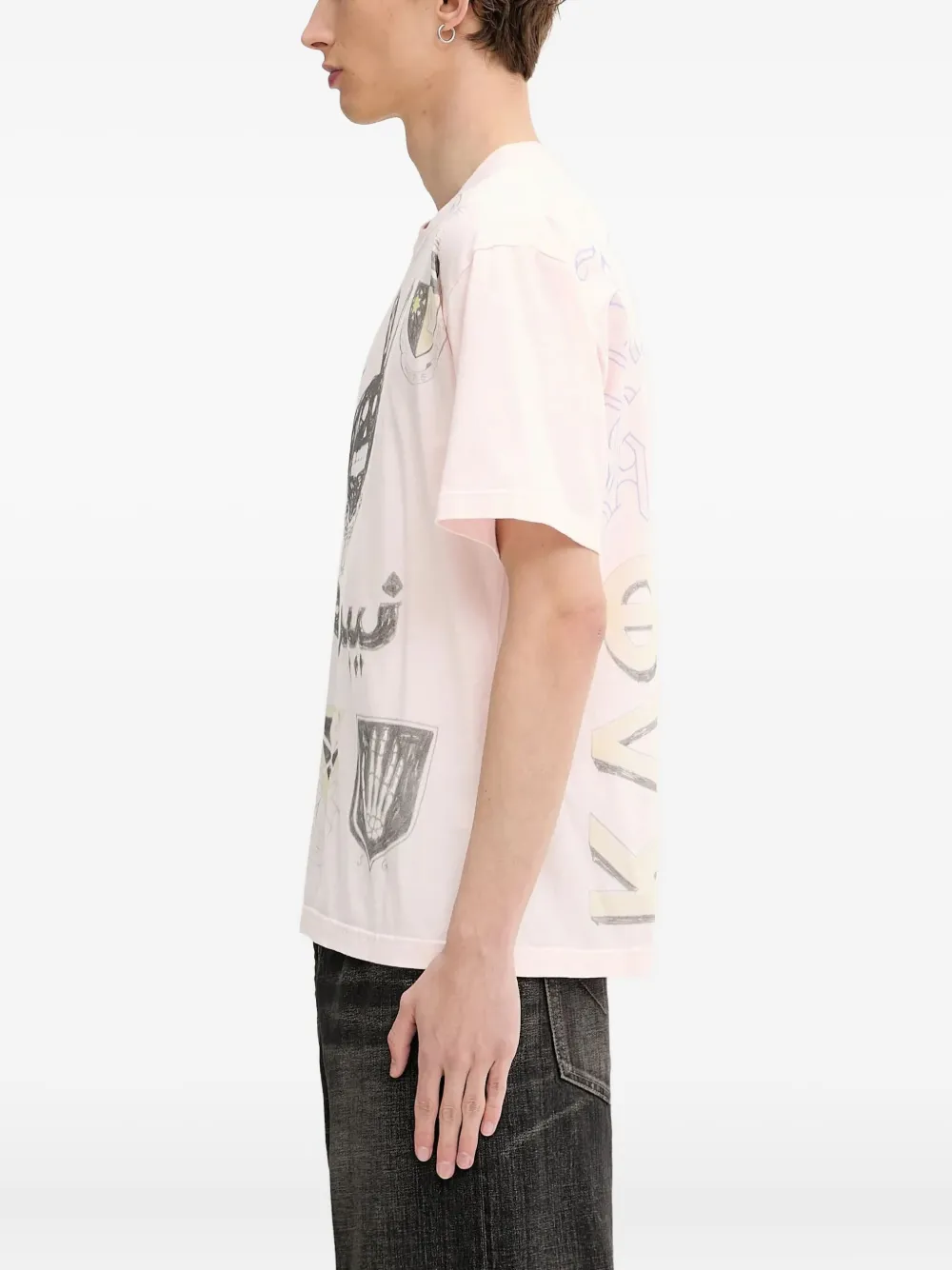 Neighborhood T-shirt met grafische print Roze