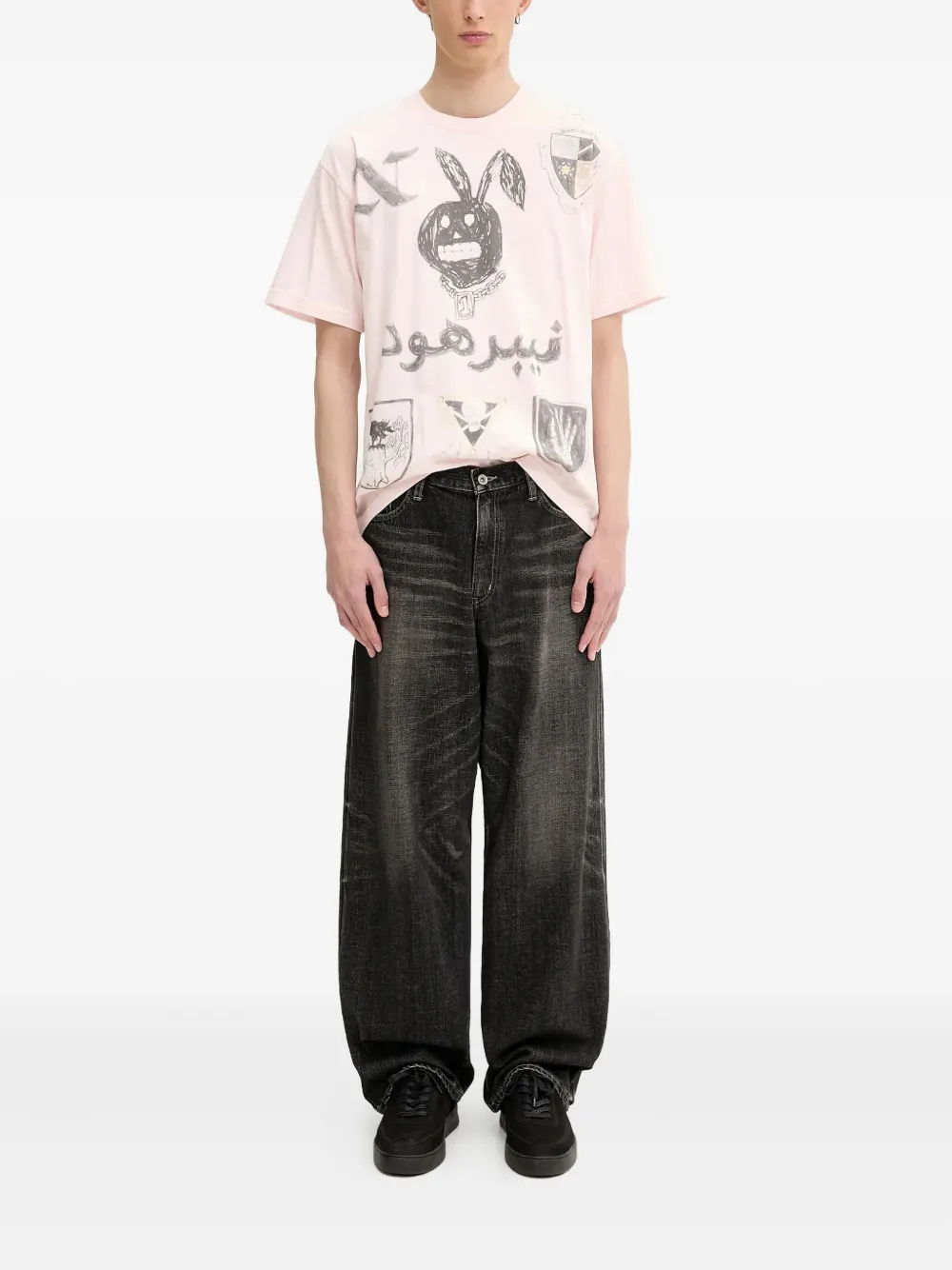 Neighborhood T-shirt met grafische print Roze
