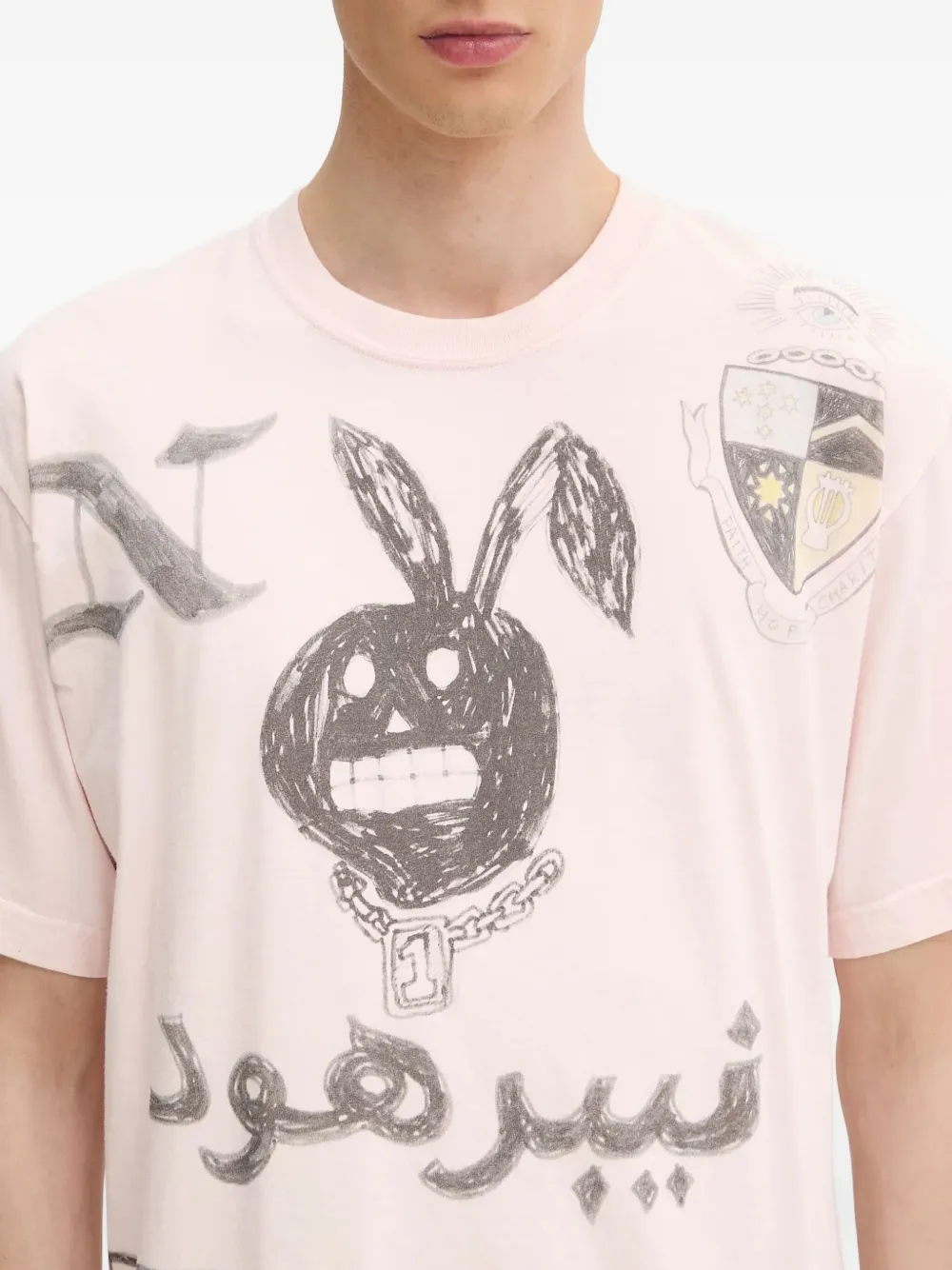Neighborhood T-shirt met grafische print Roze