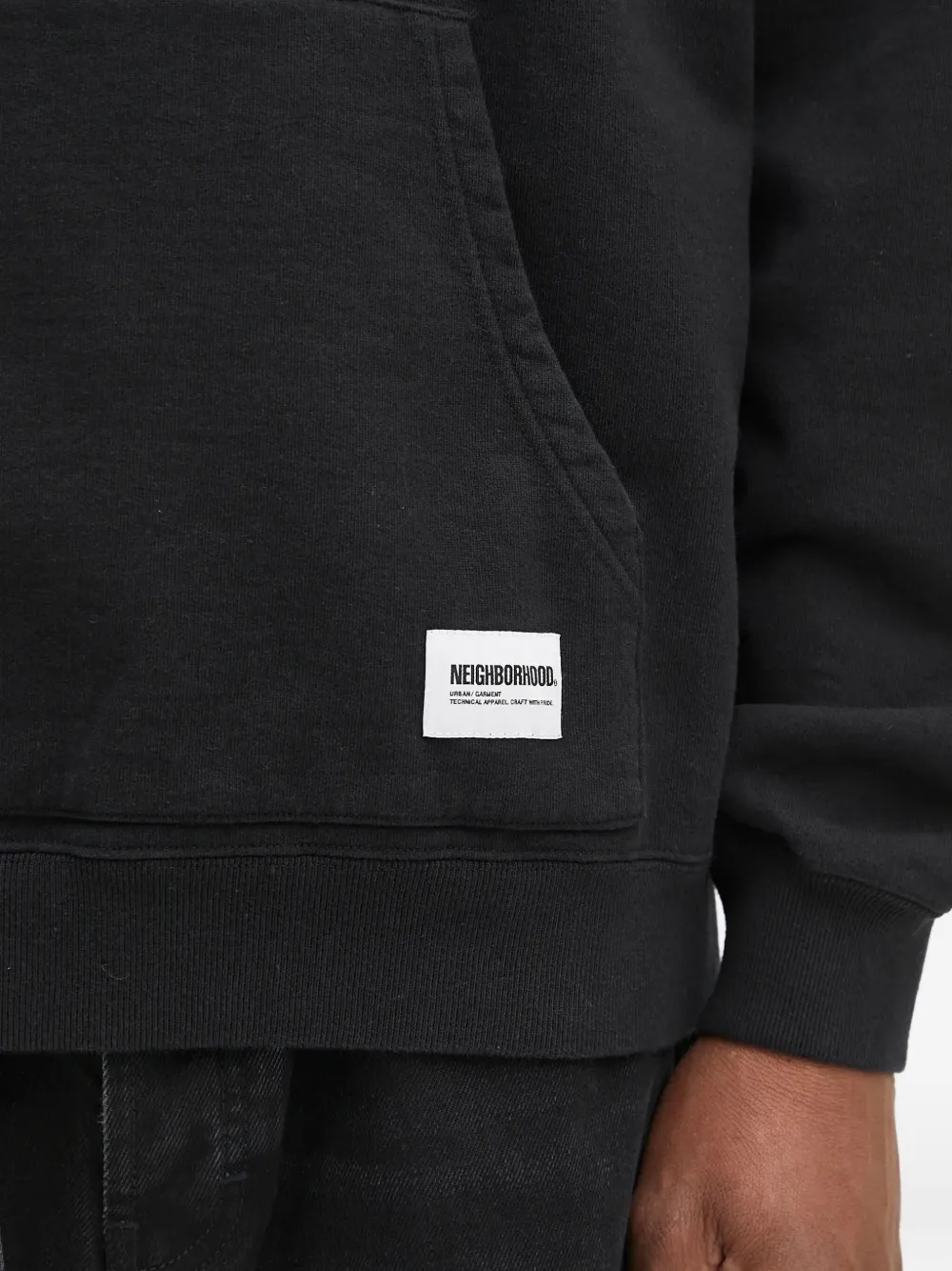 Neighborhood Hoodie met rond logo Zwart
