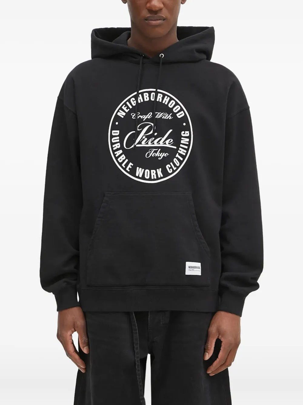 Neighborhood circular-logo hoodie | Black | Image 1