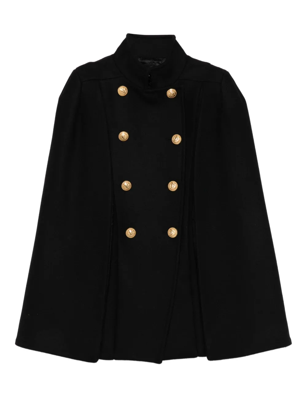 Balmain Kids wool-blend cape coat Zwart