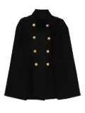 Balmain Kids wool-blend cape coat - Black