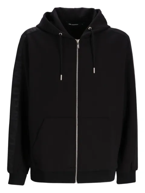 Karl Lagerfeld logo-sleeve zip-up hoodie