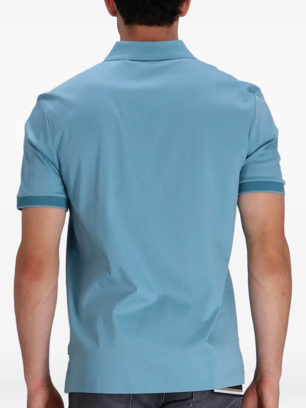 BOSS Katoenen poloshirt met korte mouwen - Blauw