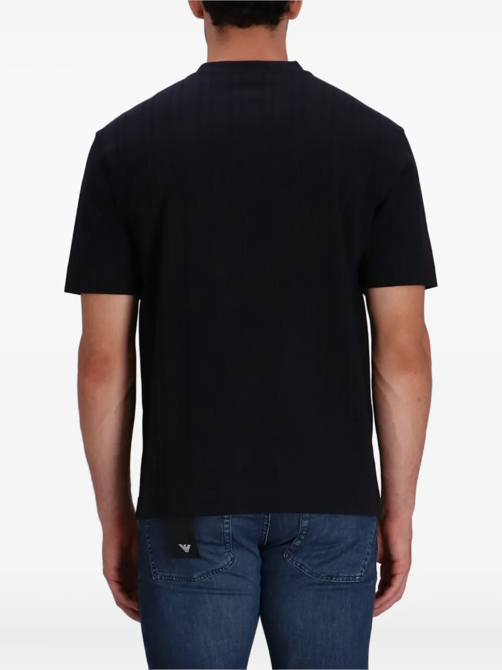 Emporio Armani Katoenen T-shirt met ronde hals Zwart