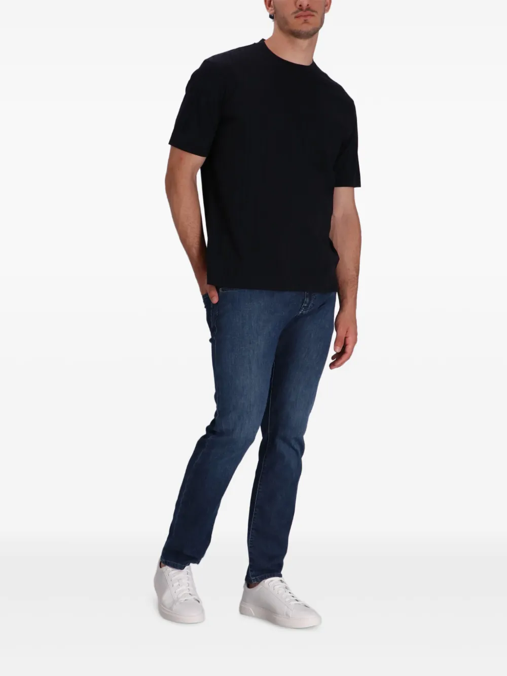 Emporio Armani Katoenen T-shirt met ronde hals - Zwart
