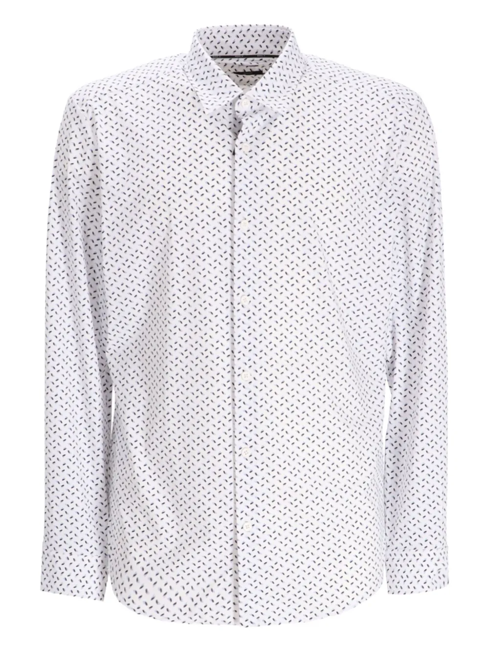 Hugo Boss Long-sleeved Patterned Shirt In White