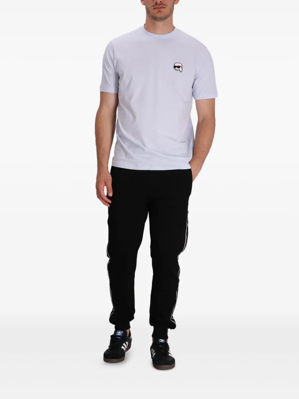 Karl Lagerfeld K-Face T-shirt met logo - Blauw