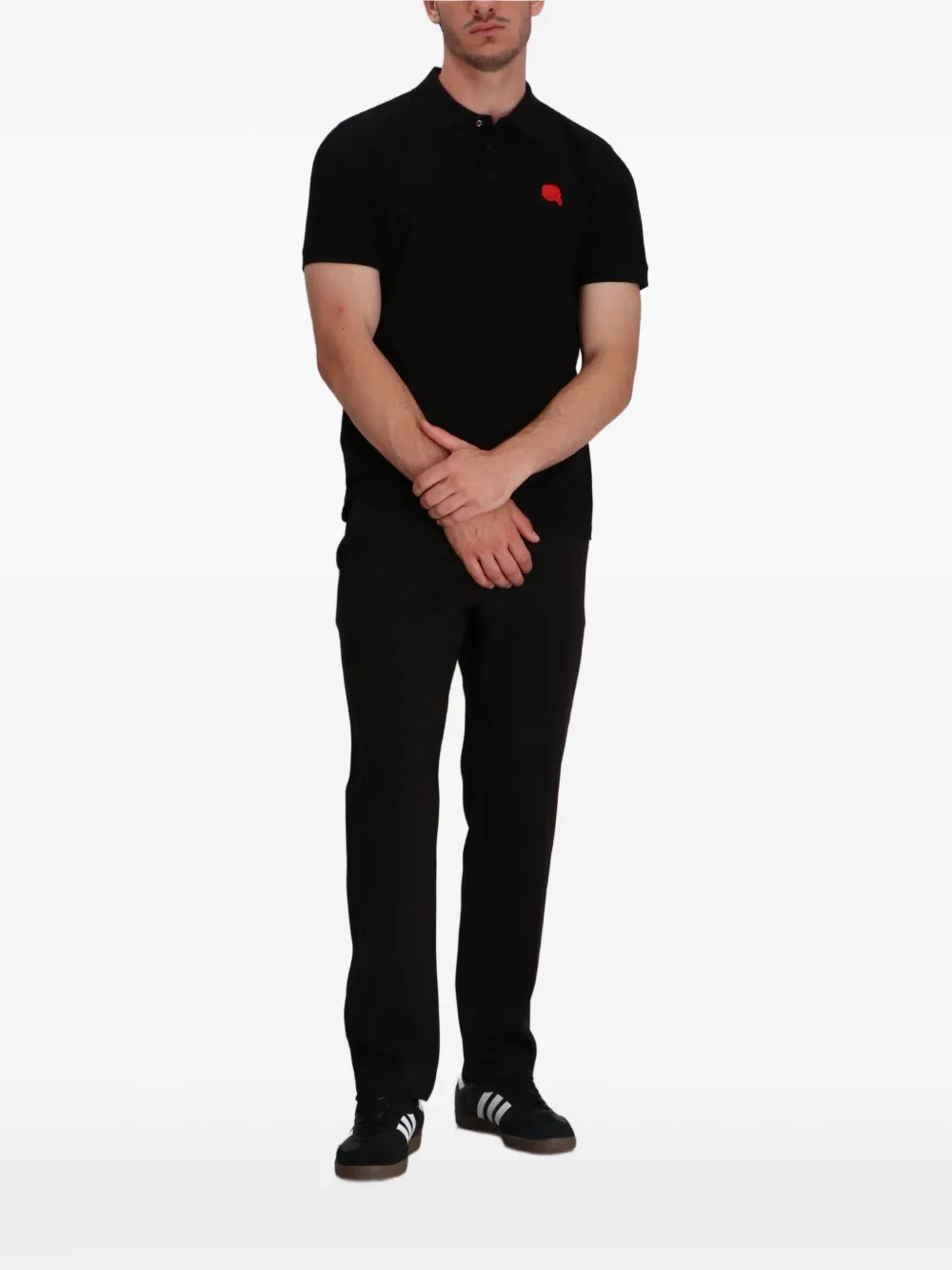 Karl Lagerfeld Poloshirt met geborduurd logo - Zwart