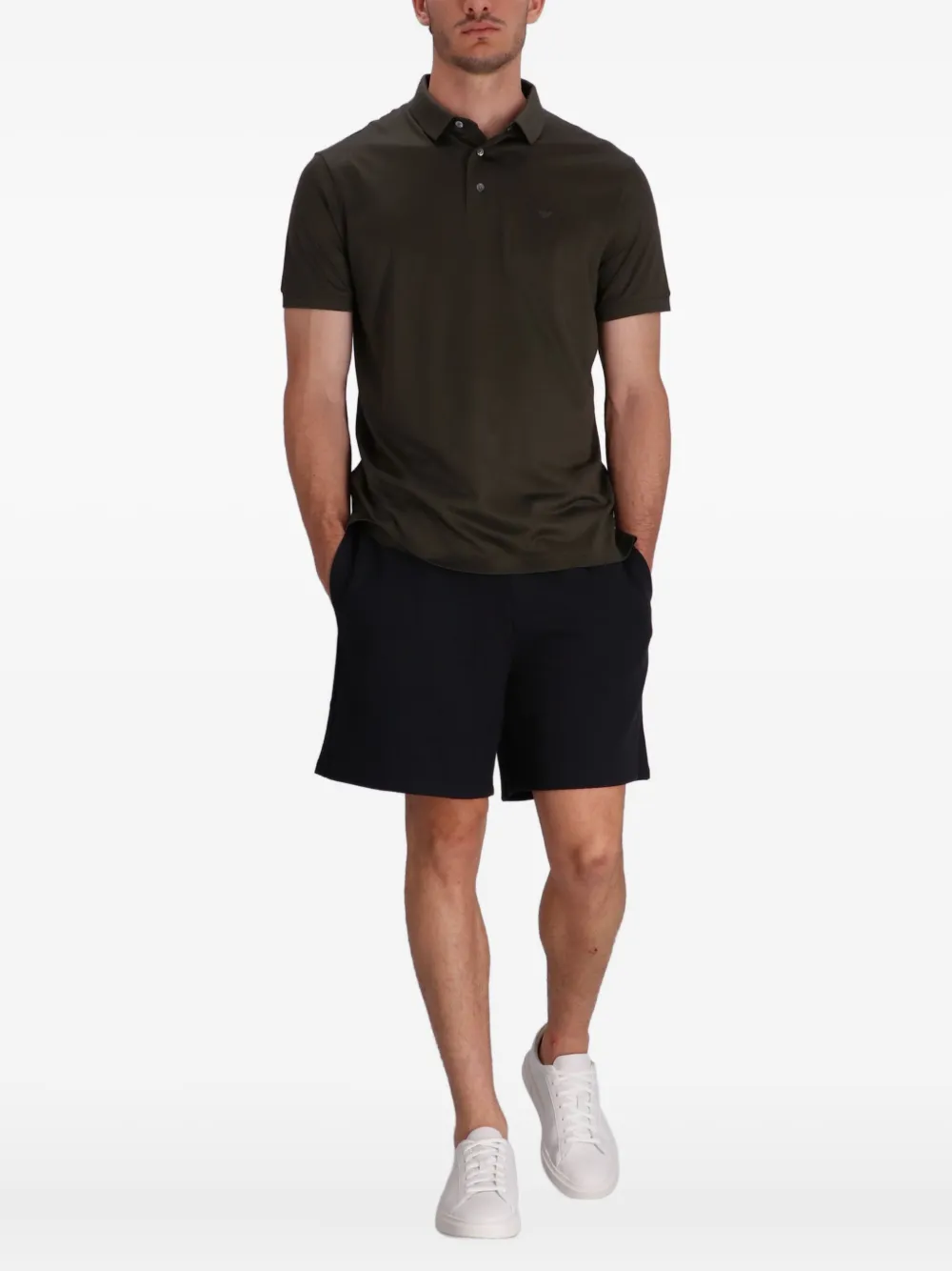 Emporio Armani eagle-logo polo shirt - Bruin