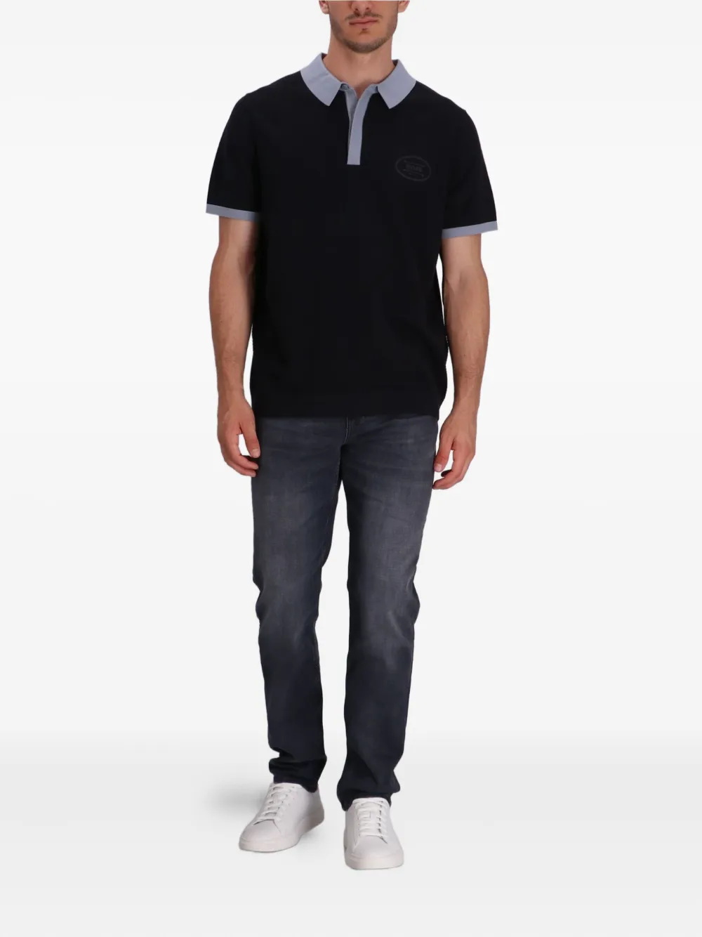 BOSS Poloshirt met logoplakkaat Zwart