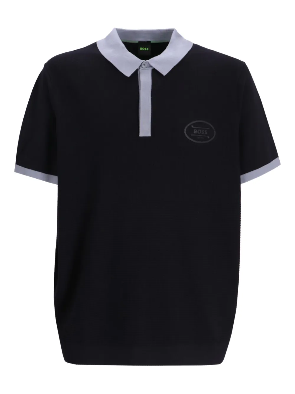 BOSS Poloshirt met logoplakkaat Zwart