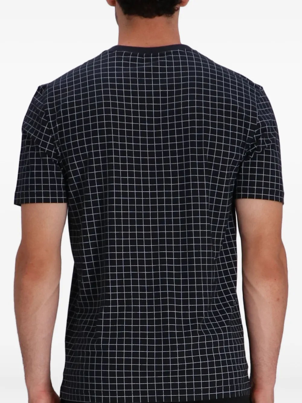 BOSS T-shirt met patroon en vlakken Zwart