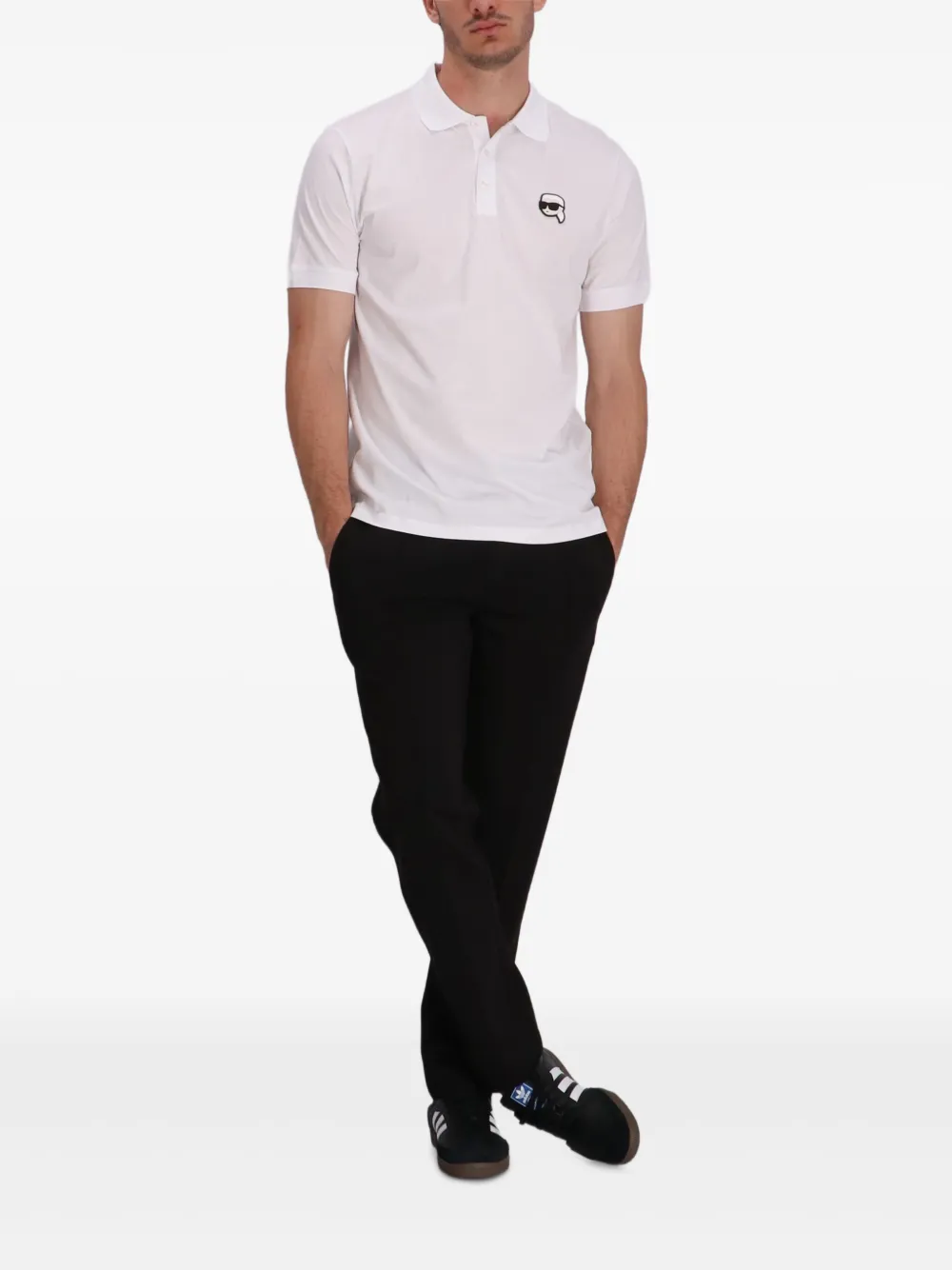 Karl Lagerfeld Poloshirt verfraaid met logo Wit
