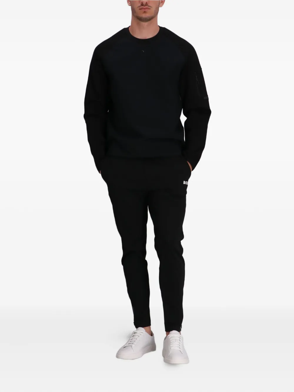 BOSS Sweater met raglan mouwen - Zwart