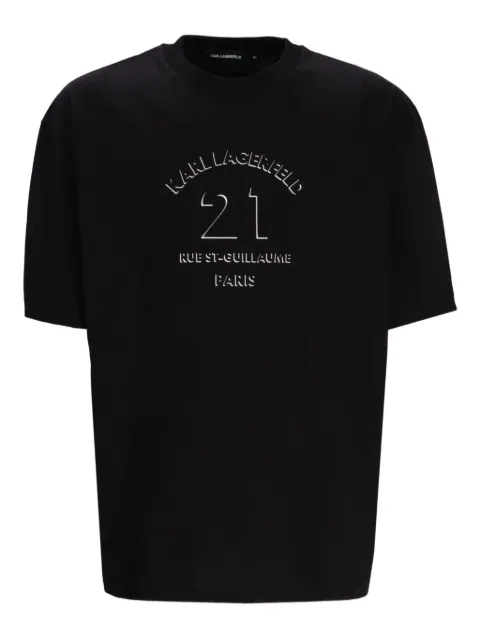 Karl Lagerfeld paris-embroidered cotton t-shirt