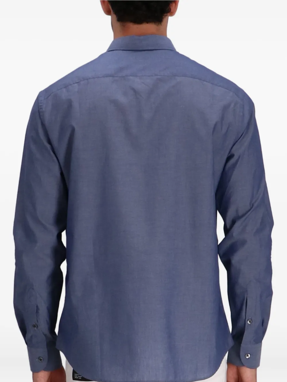 Emporio Armani Katoenen overhemd met logo Blauw