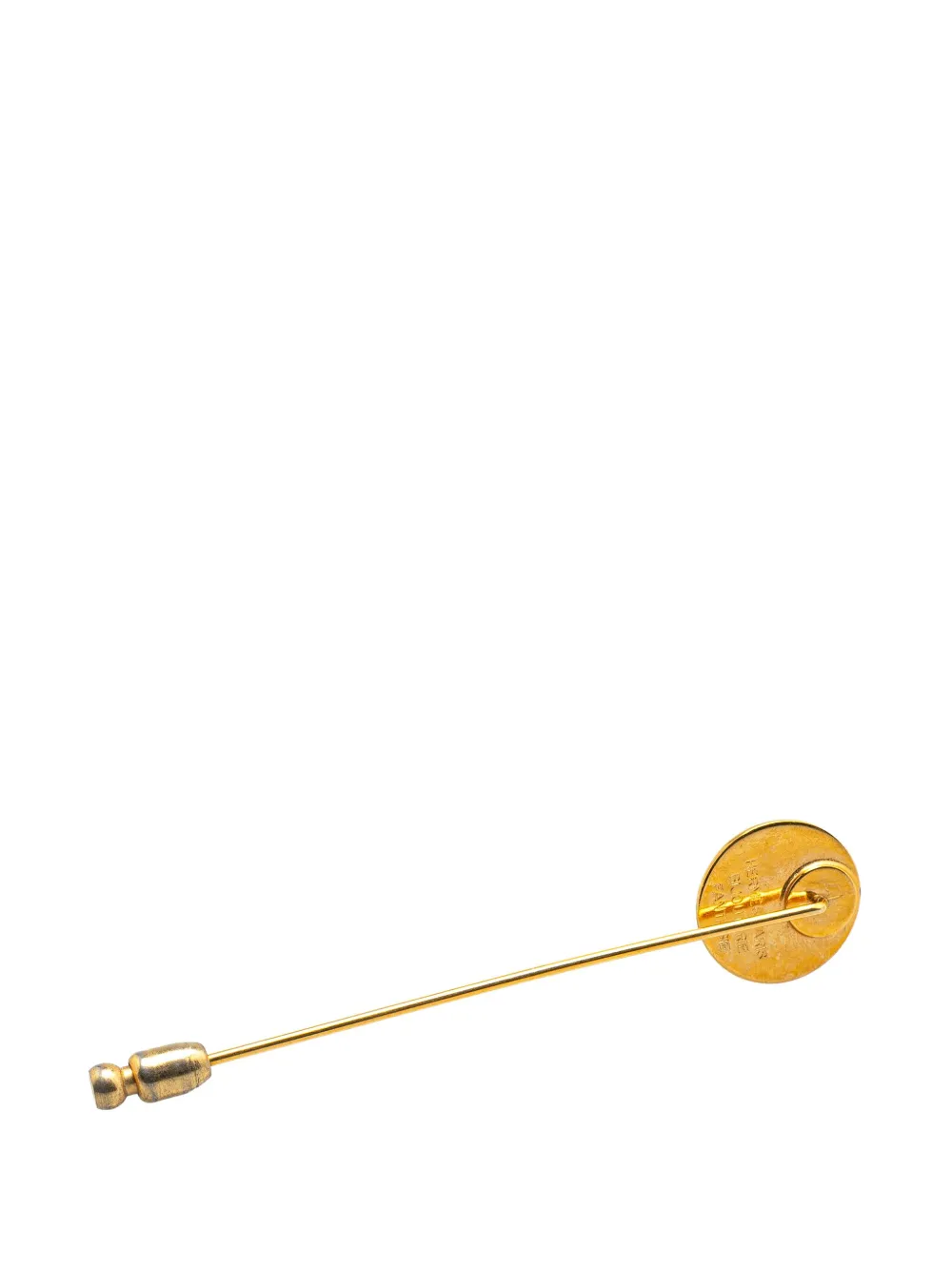Pre-owned Hermes 20th Century Gold Plated Clou De Selle Stick Pin Brooch Costume Brooch
