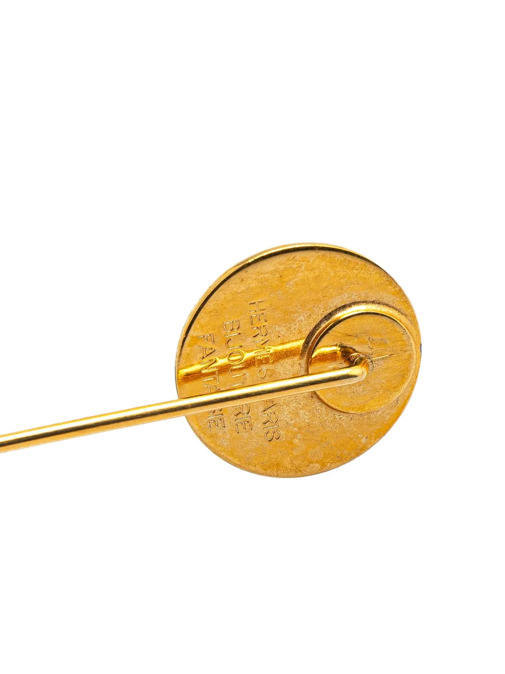 Pre-owned Hermes 20th Century Gold Plated Clou De Selle Stick Pin Brooch Costume Brooch