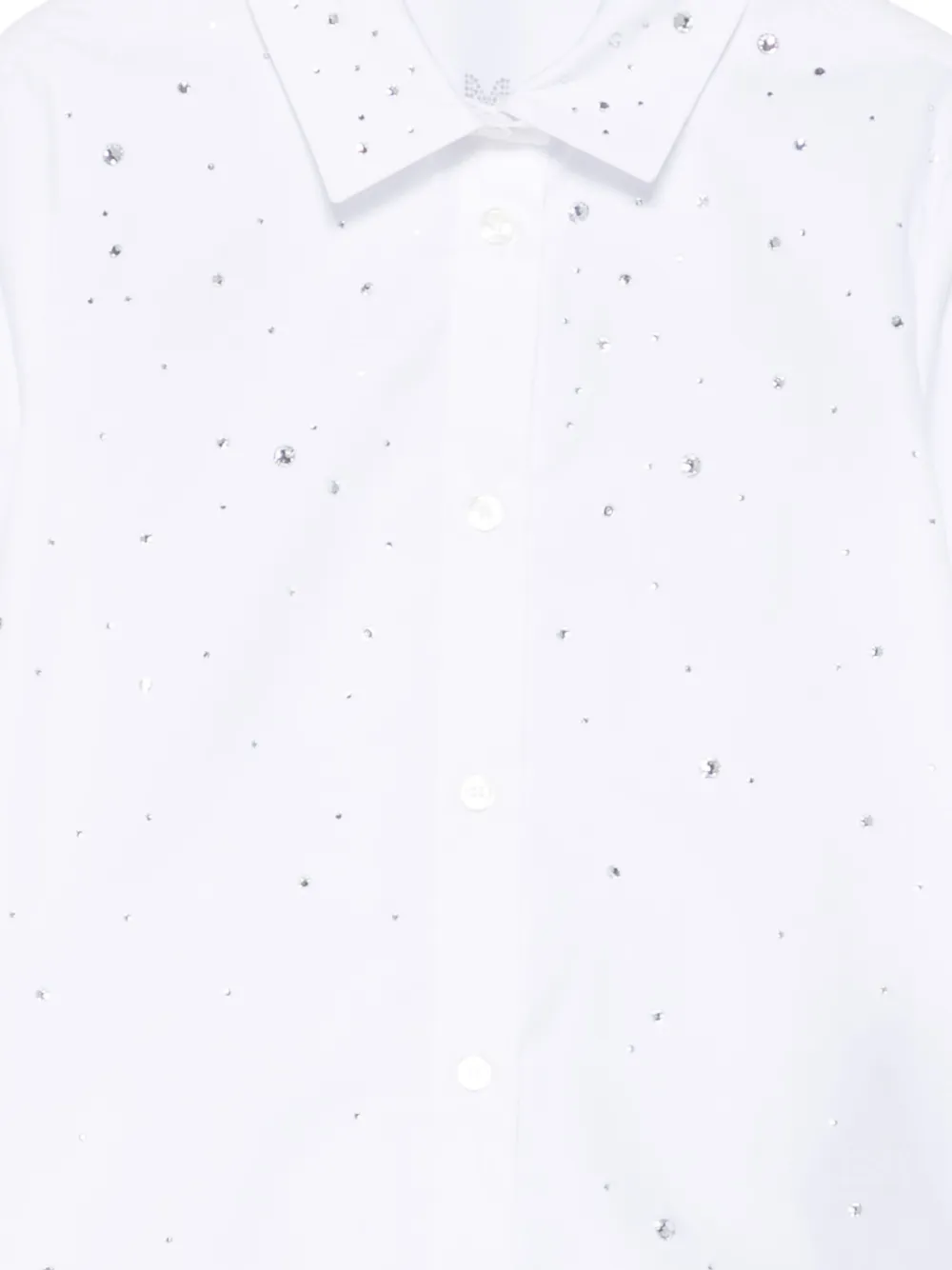 Balmain Kids crystal-embellished poplin shirt Wit