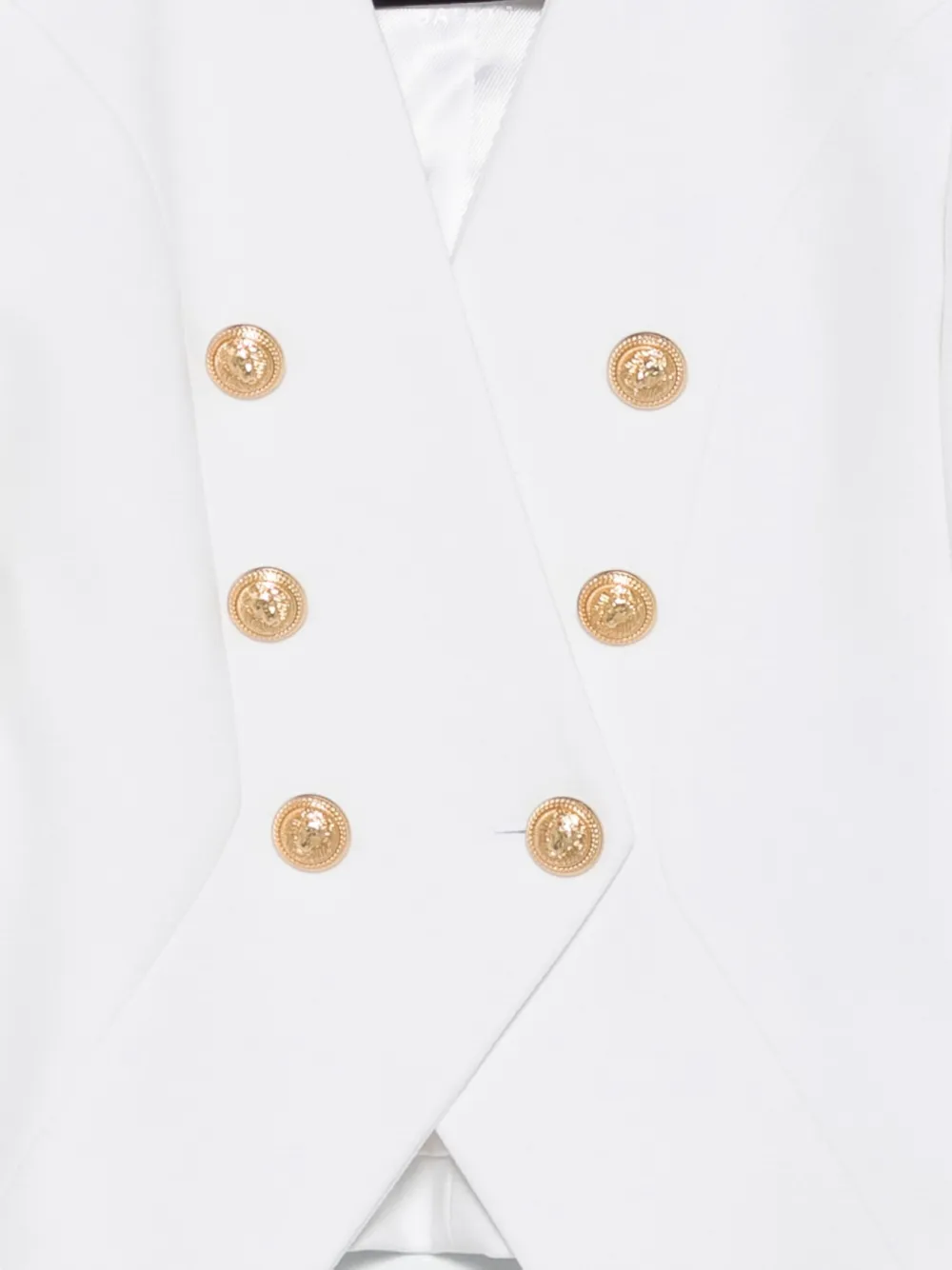 Balmain Kids gold-button double-breasted jacket Wit