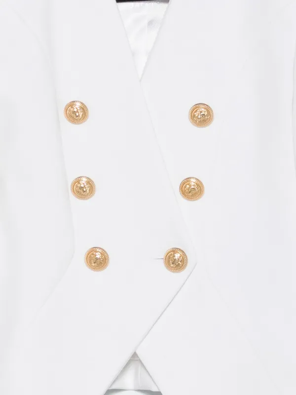 Balmain Kids ゴールドボタン ダブルジャケット | ホワイト | FARFETCH JP