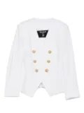 Balmain Kids gold-button double-breasted jacket - White