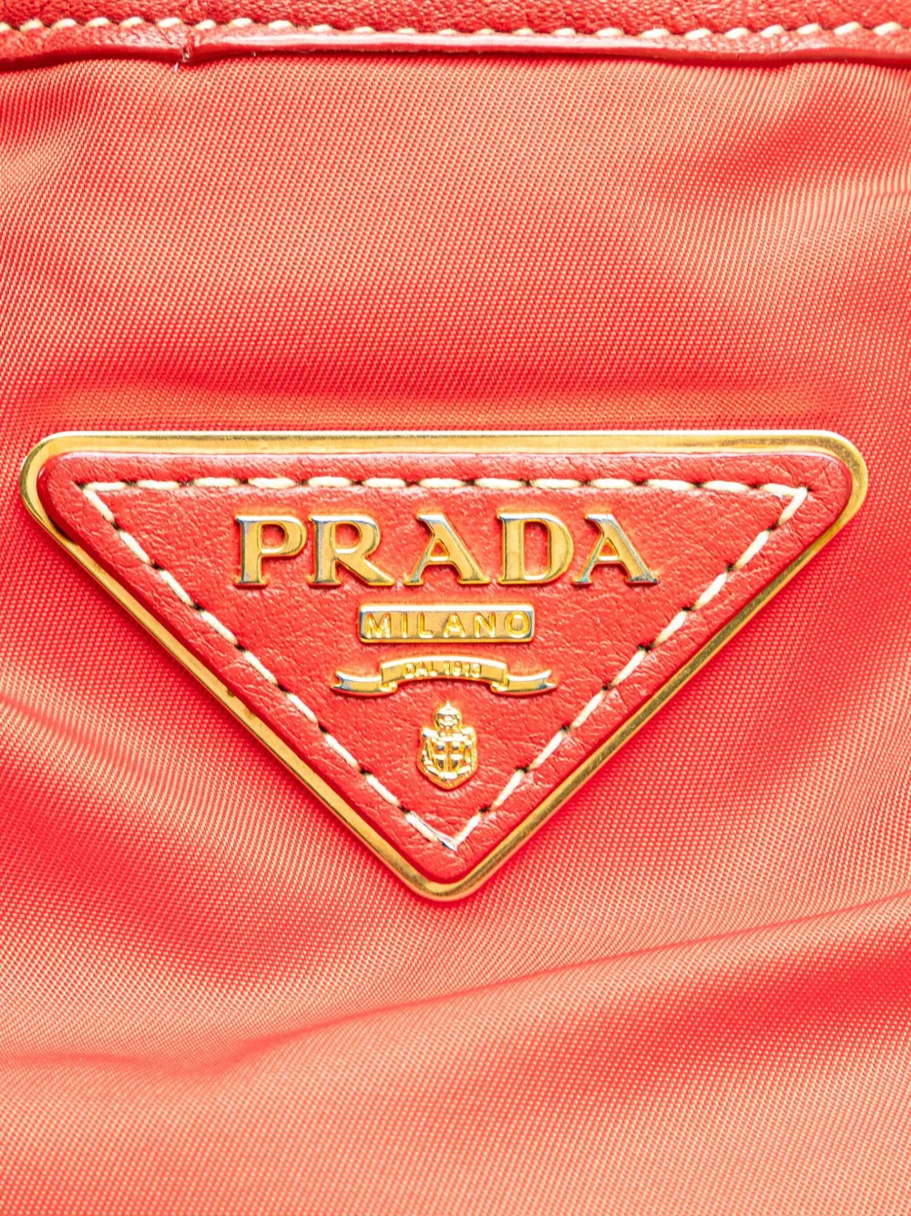 Pre-owned Prada 2000-2025 Vitello Daino Trimmed Tessuto Satchel In Red