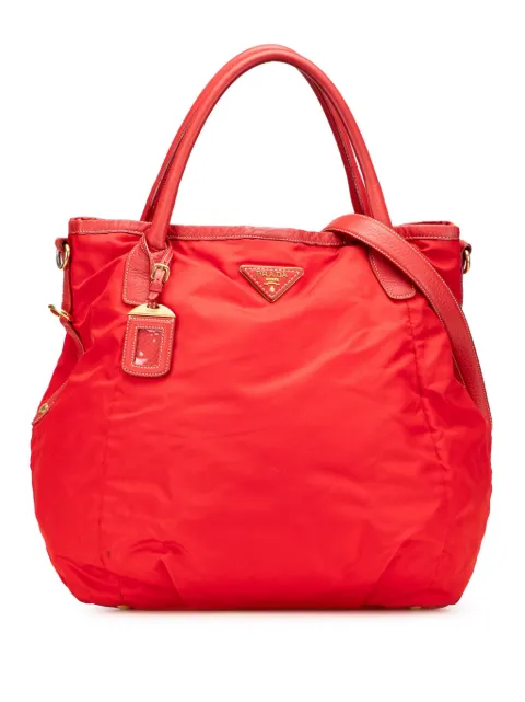 Prada Pre-Owned bolsa satchel Vitello Daino Trimmed Tessuto 2000-2025