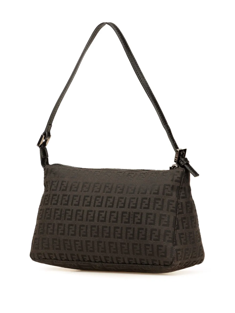 Pre-owned Fendi 2000-2010 Zucchino Canvas Pochette Shoulder Bag