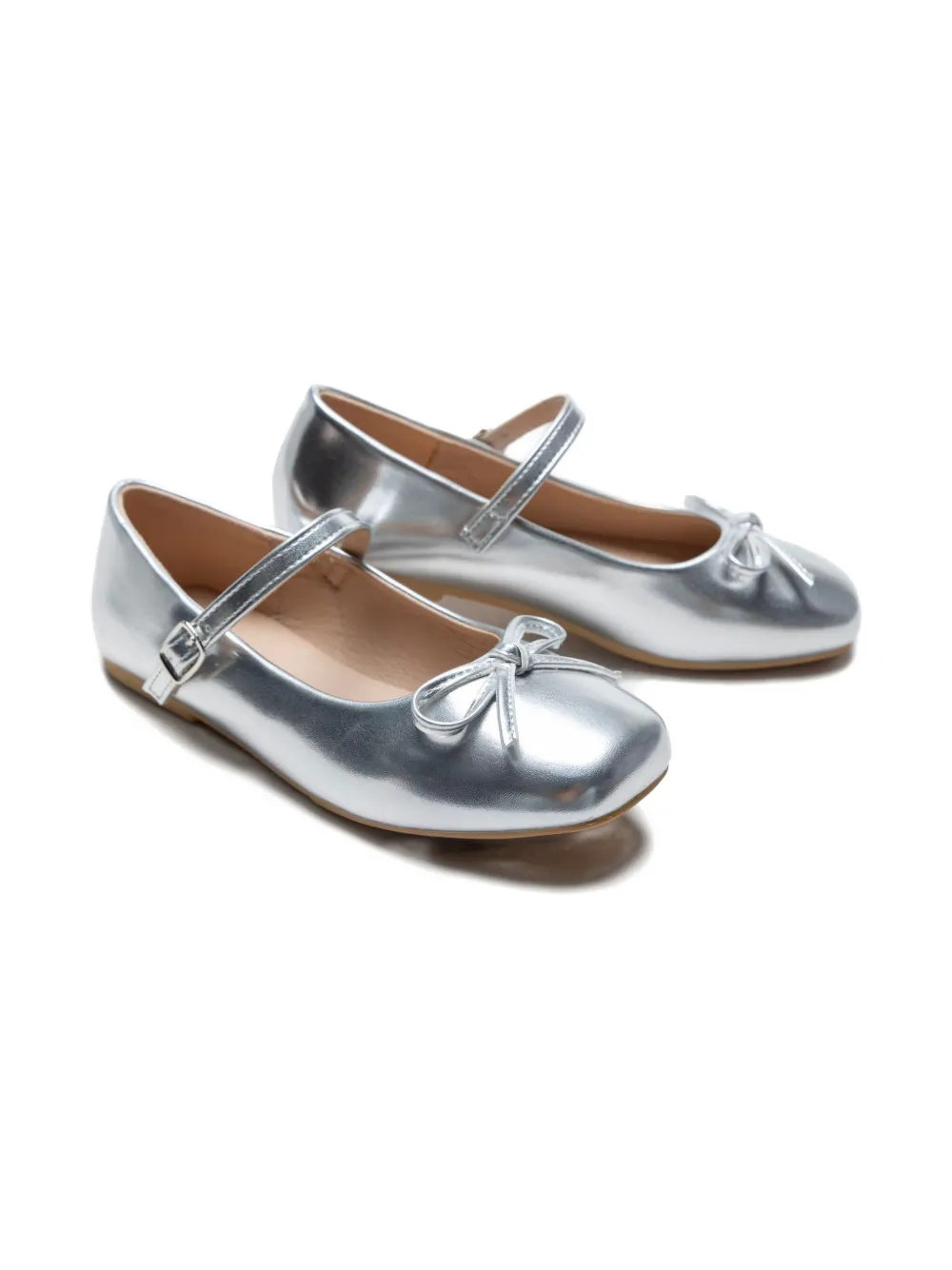 Tulleen bow-embellished ballerina flats Silver