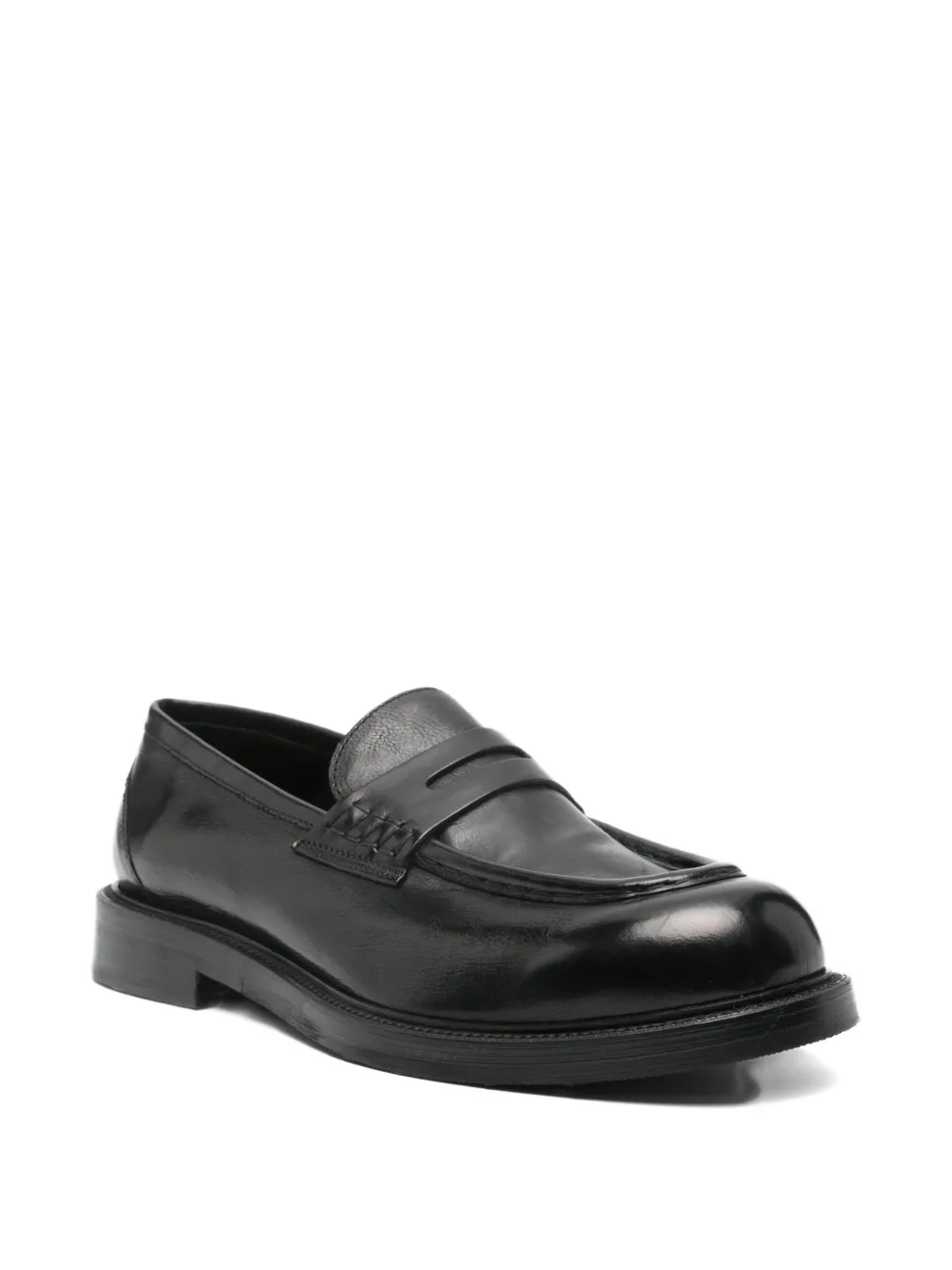LeQarant penny leather loafers Black